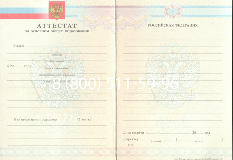 Купить Аттестат за 9 класс 2007-2010 годов в Электростали Купить Аттестат за 9 класс 2007-2010 годов в Электростали