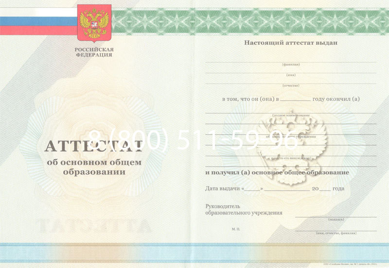 Купить Аттестат за 9 класс 2011-2013 годов в Электростали Купить Аттестат за 9 класс 2011-2013 годов в Электростали