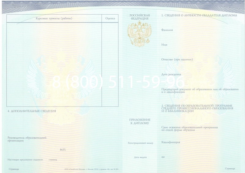 Купить Диплом колледжа (Спецбланк) 2014-2024 года в Электростали Купить Диплом колледжа (Спецбланк) 2014-2024 года в Электростали
